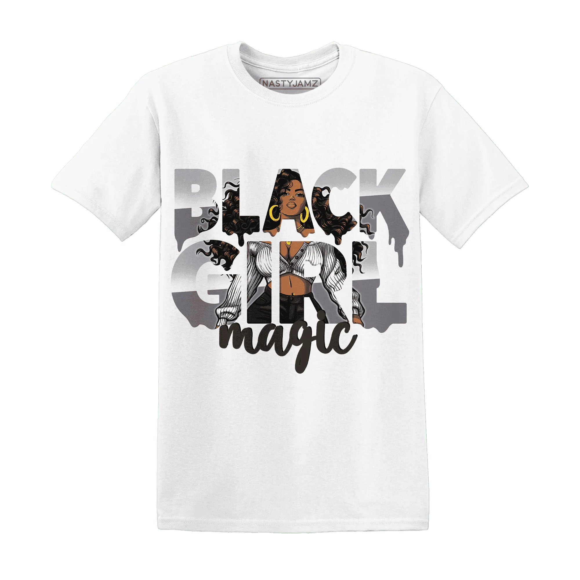 Wolf-Grey-1s-T-Shirt-Match-Black-Girl-Magic