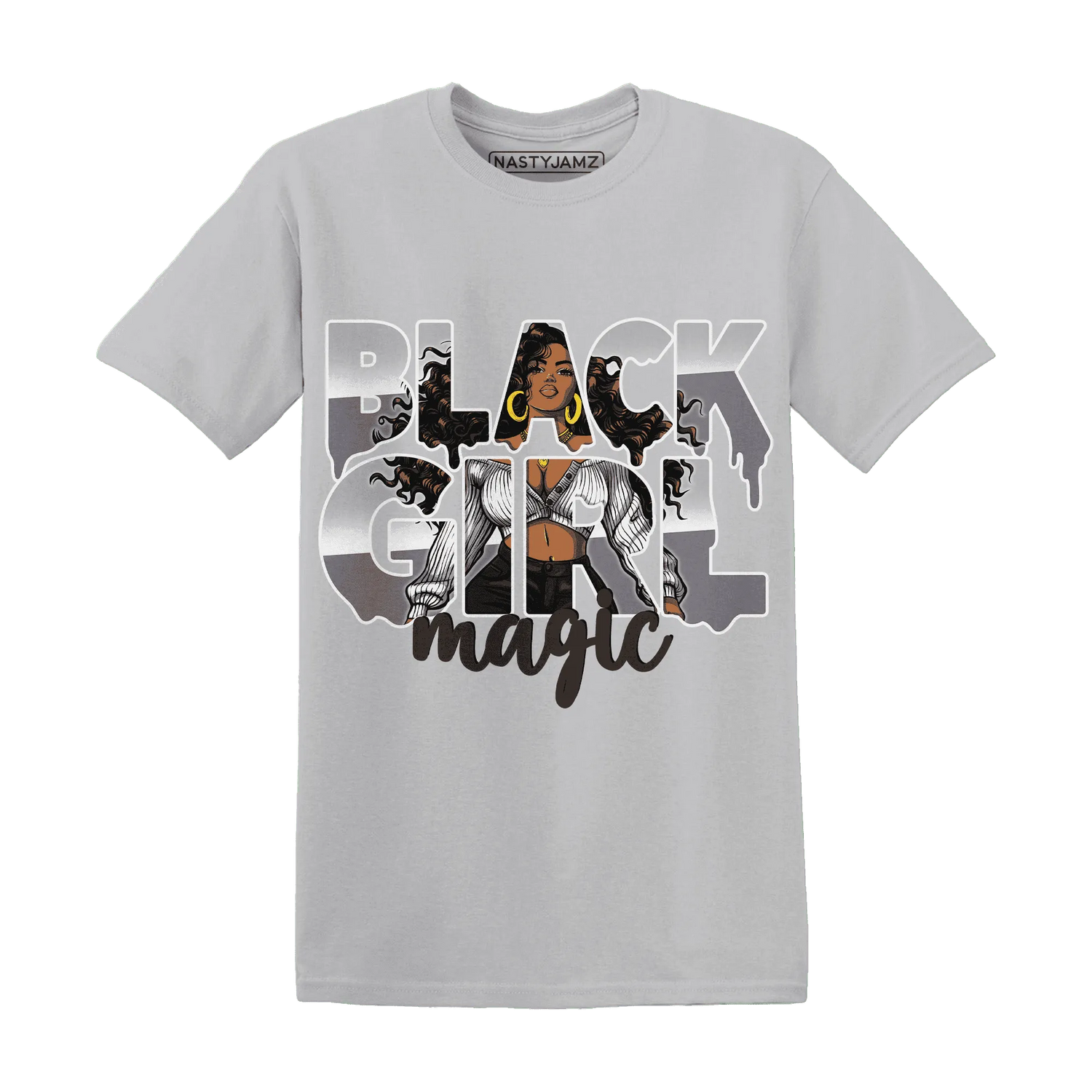 Wolf-Grey-1s-T-Shirt-Match-Black-Girl-Magic