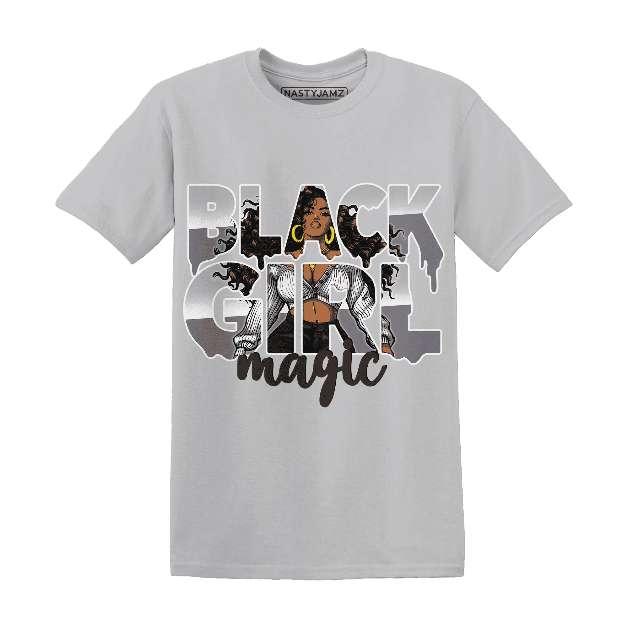 Wolf-Grey-1s-T-Shirt-Match-Black-Girl-Magic