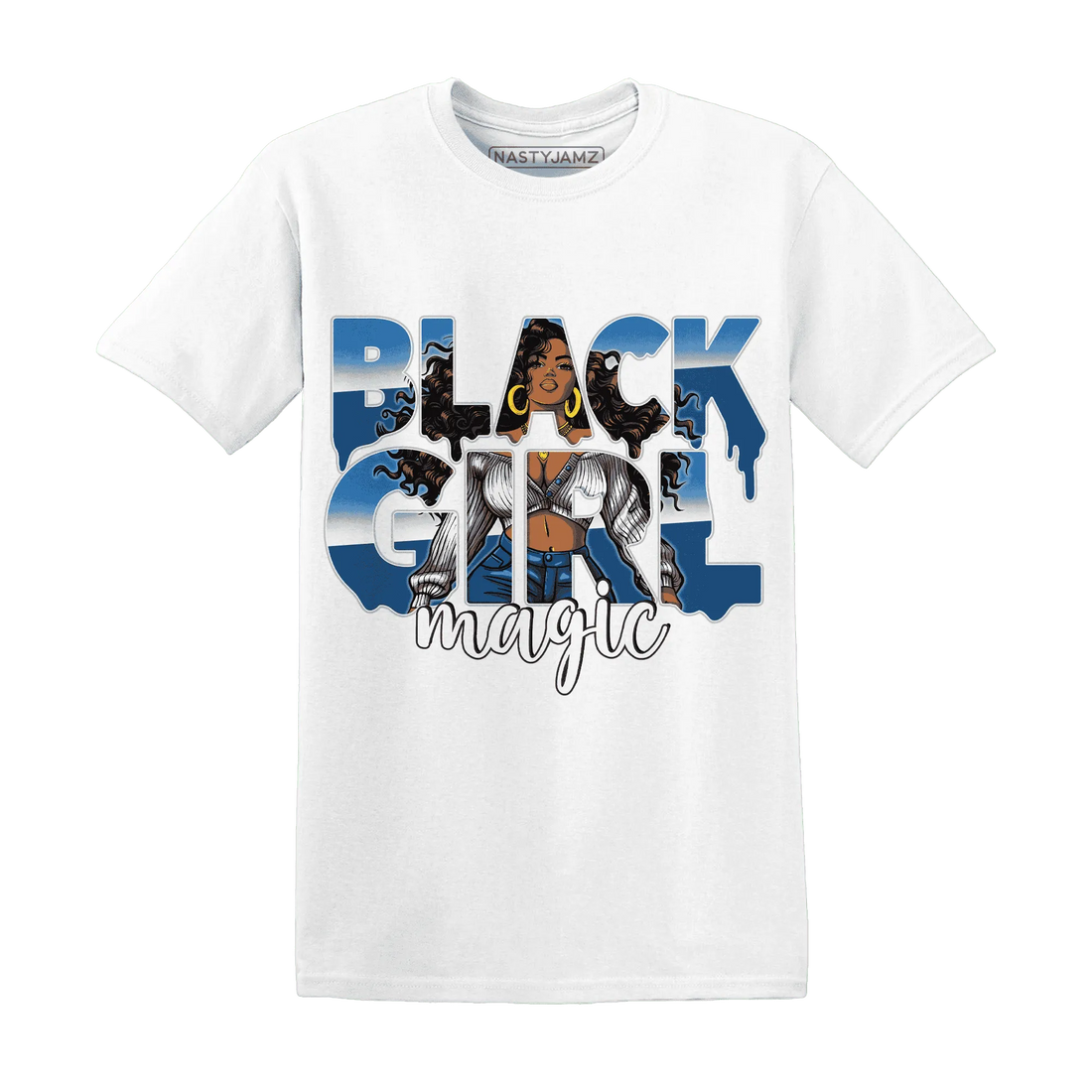 Industrial-Blue-4s-T-Shirt-Match-Black-Girl-Magic