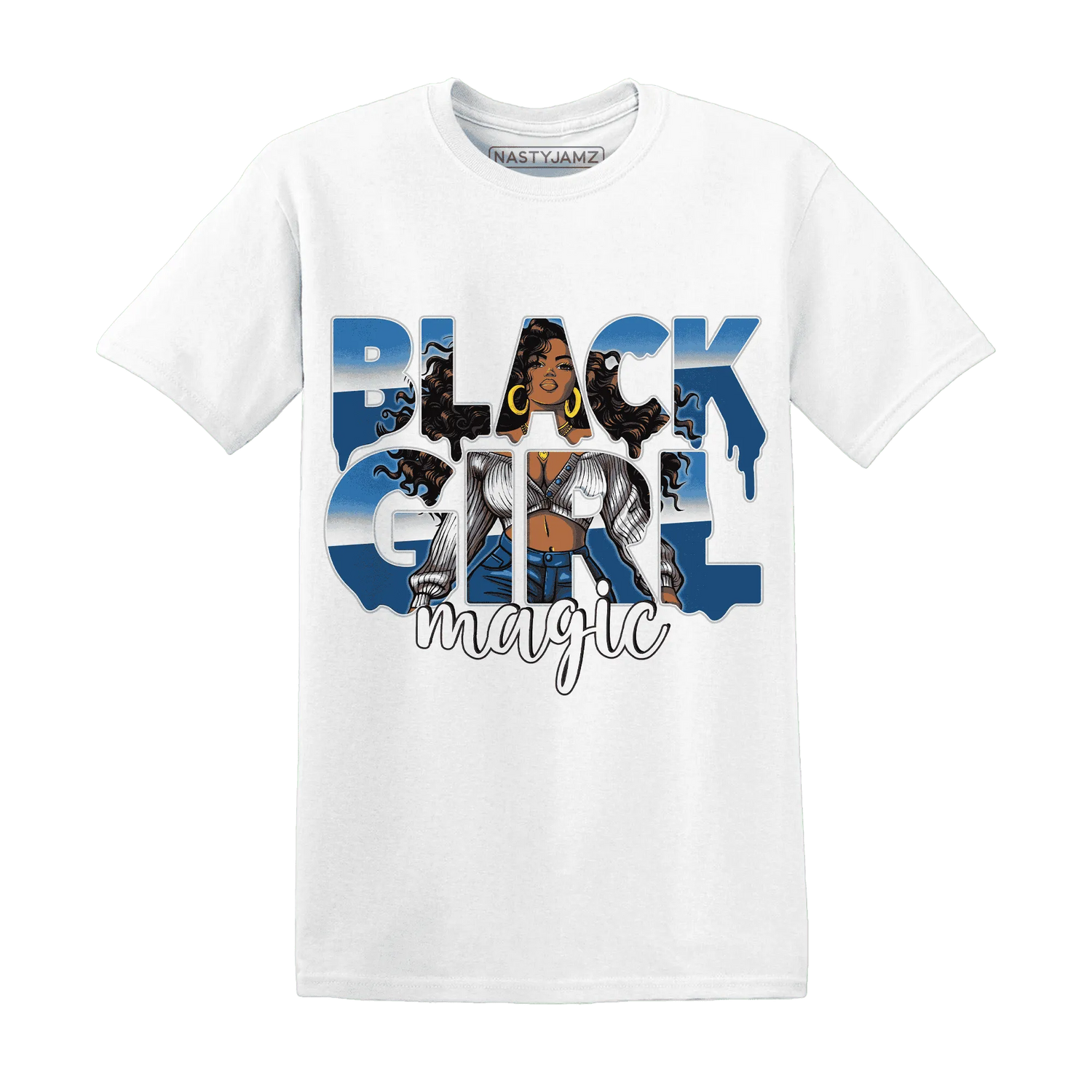 Industrial-Blue-4s-T-Shirt-Match-Black-Girl-Magic