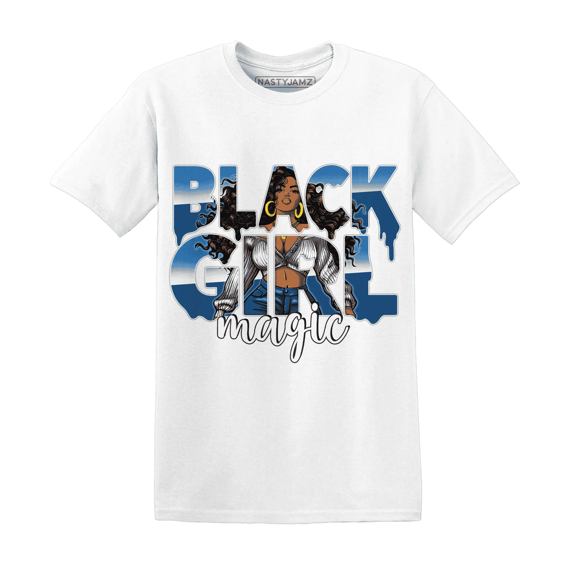 Industrial-Blue-4s-T-Shirt-Match-Black-Girl-Magic