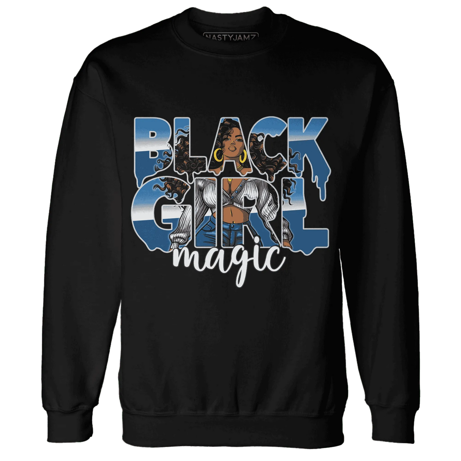 Industrial-Blue-4s-Sweatshirt-Match-Black-Girl-Magic