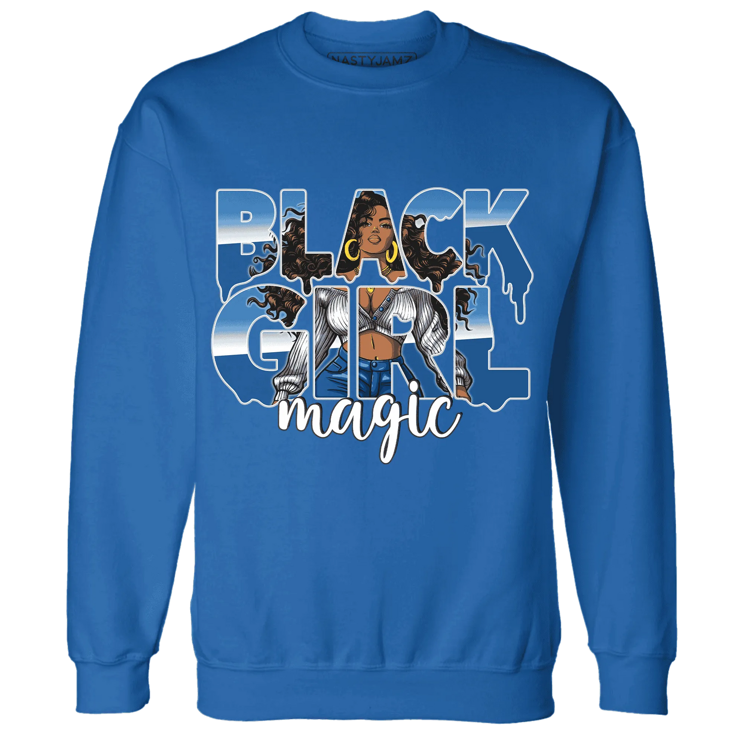 Industrial-Blue-4s-Sweatshirt-Match-Black-Girl-Magic