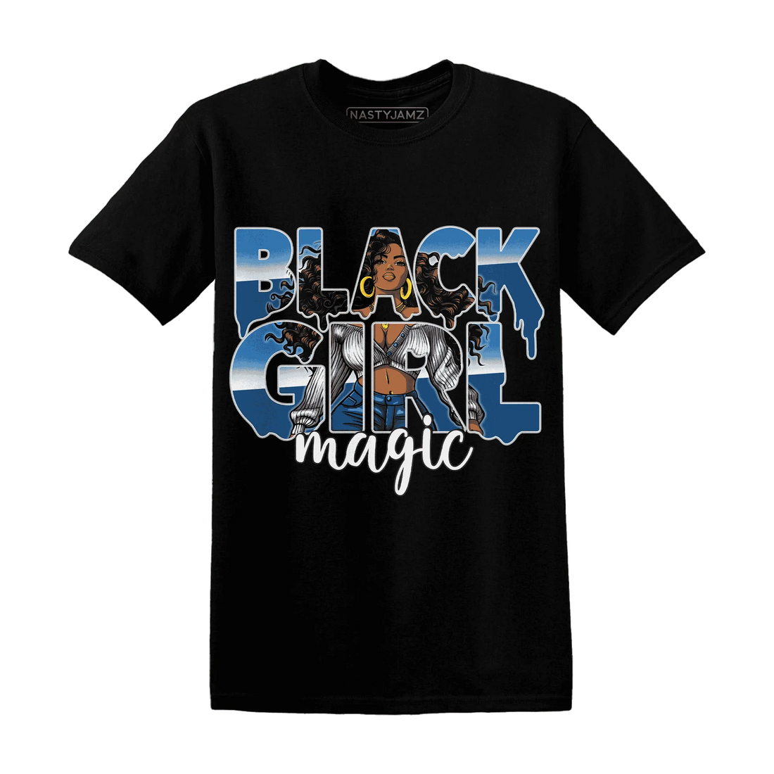 Industrial-Blue-4s-T-Shirt-Match-Black-Girl-Magic