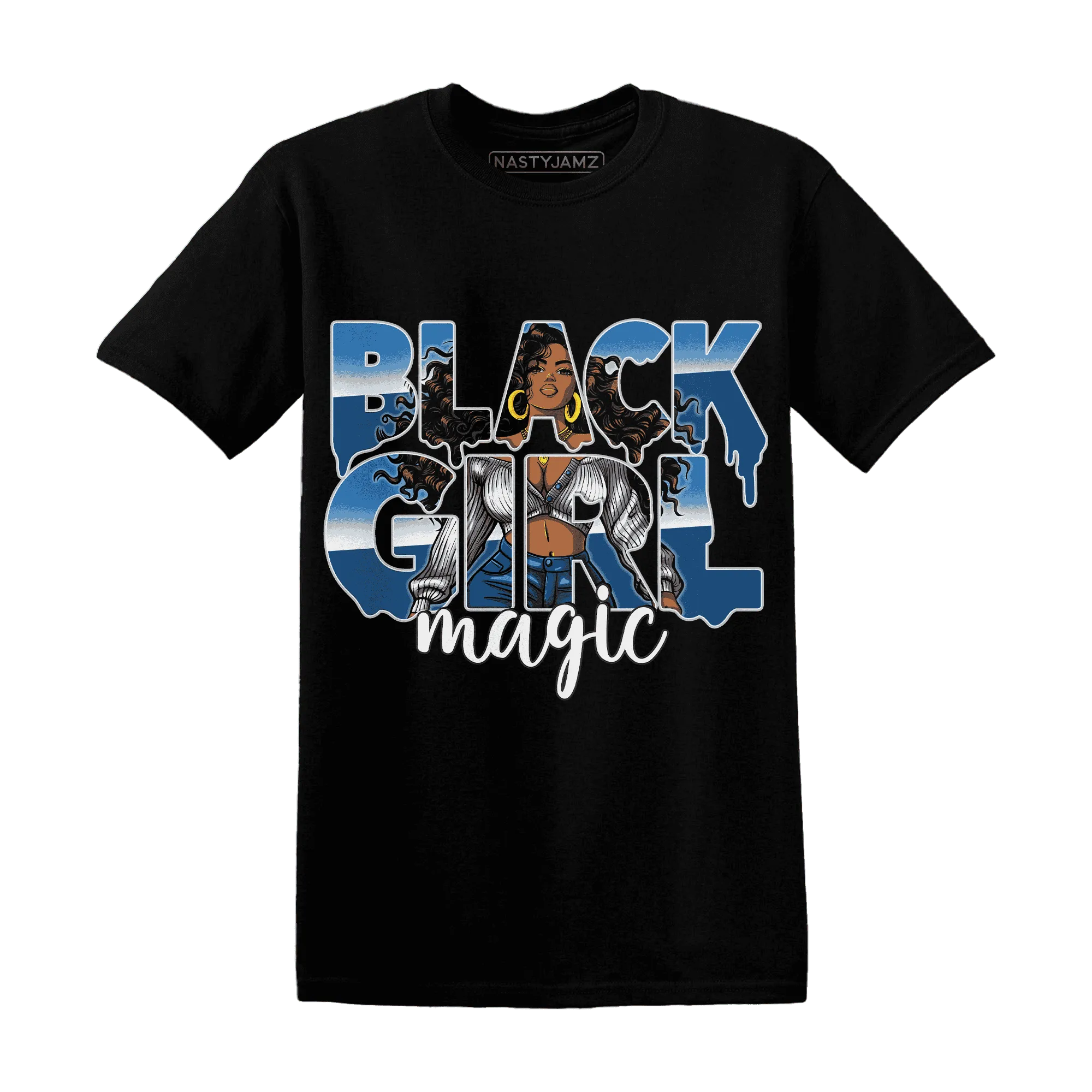 Industrial-Blue-4s-T-Shirt-Match-Black-Girl-Magic