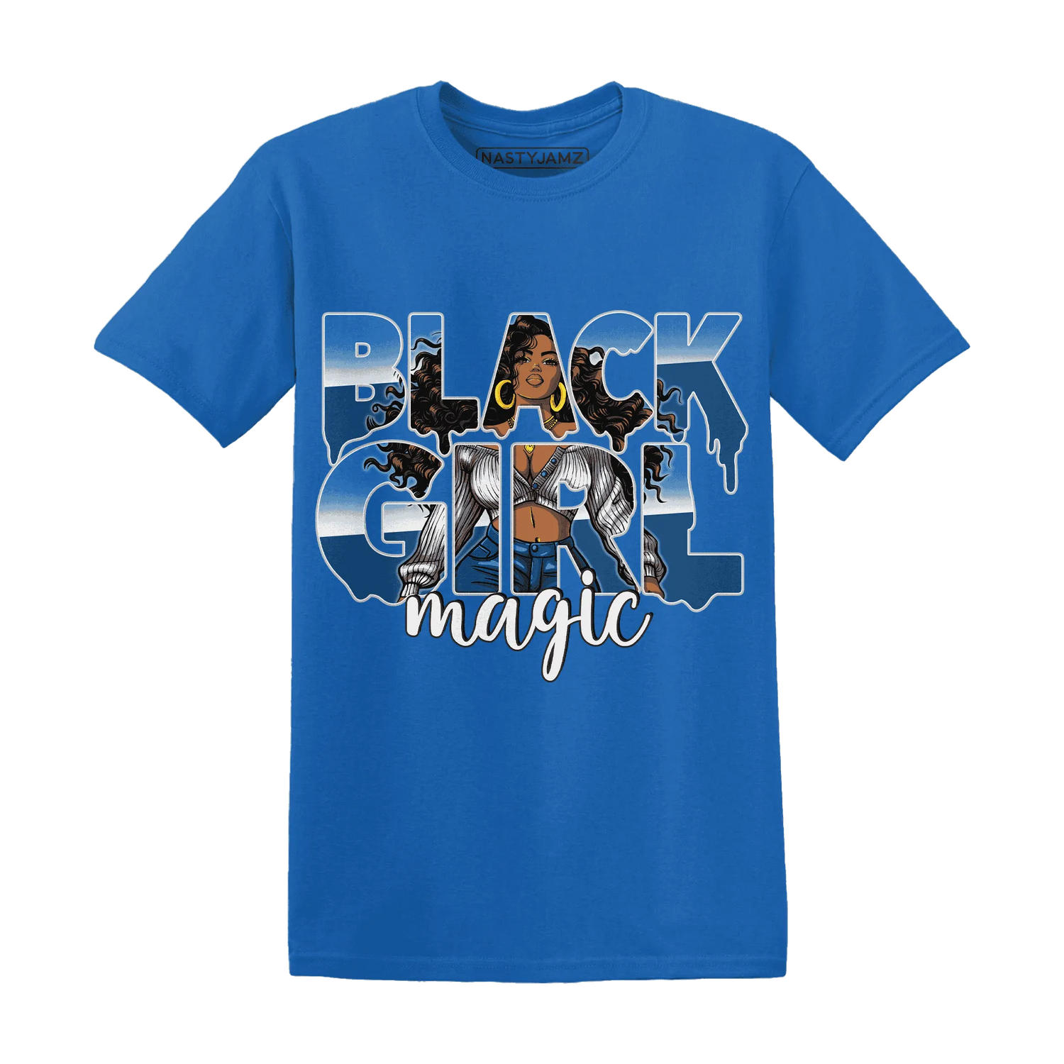 Industrial-Blue-4s-T-Shirt-Match-Black-Girl-Magic