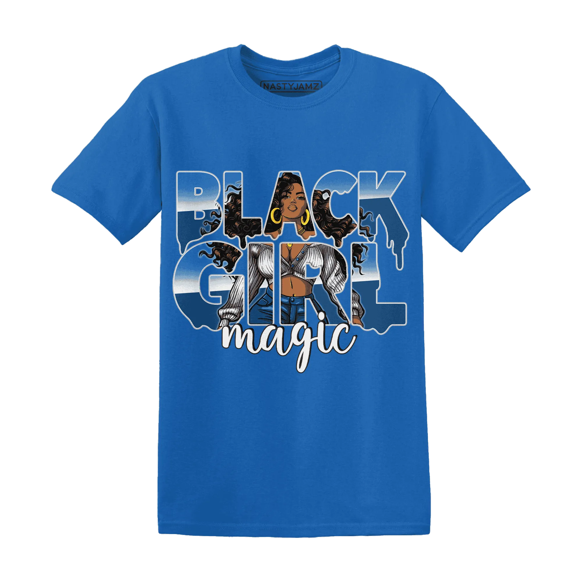 Industrial-Blue-4s-T-Shirt-Match-Black-Girl-Magic