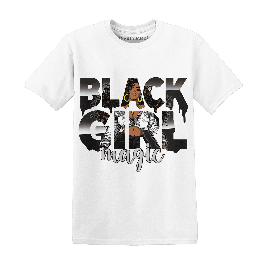 White-Thunder-4s-T-Shirt-Match-Black-Girl-Magic