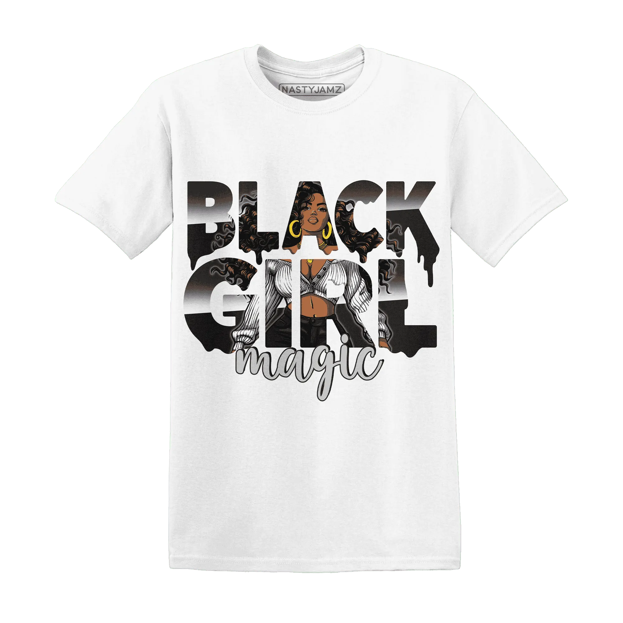 White-Thunder-4s-T-Shirt-Match-Black-Girl-Magic