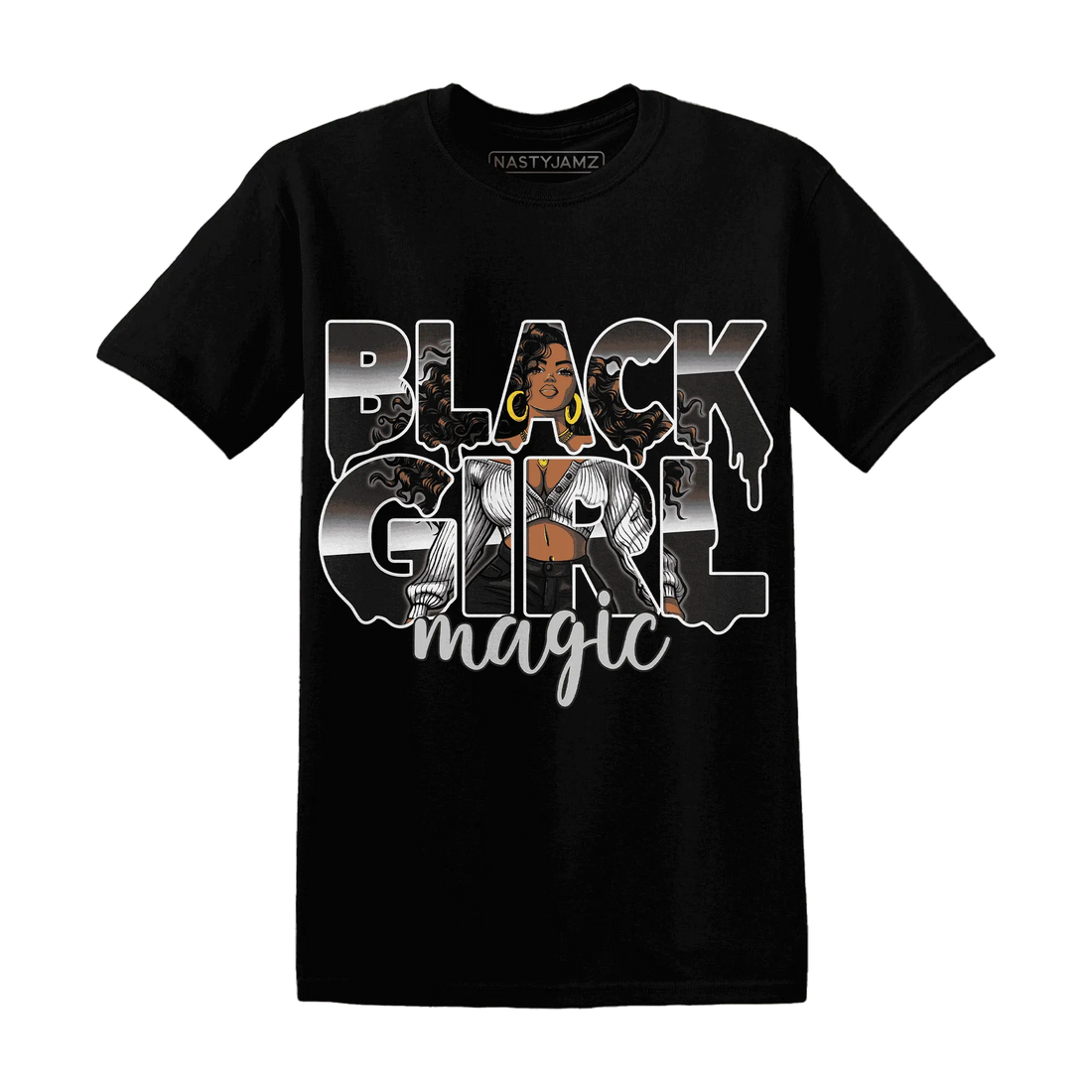 White-Thunder-4s-T-Shirt-Match-Black-Girl-Magic