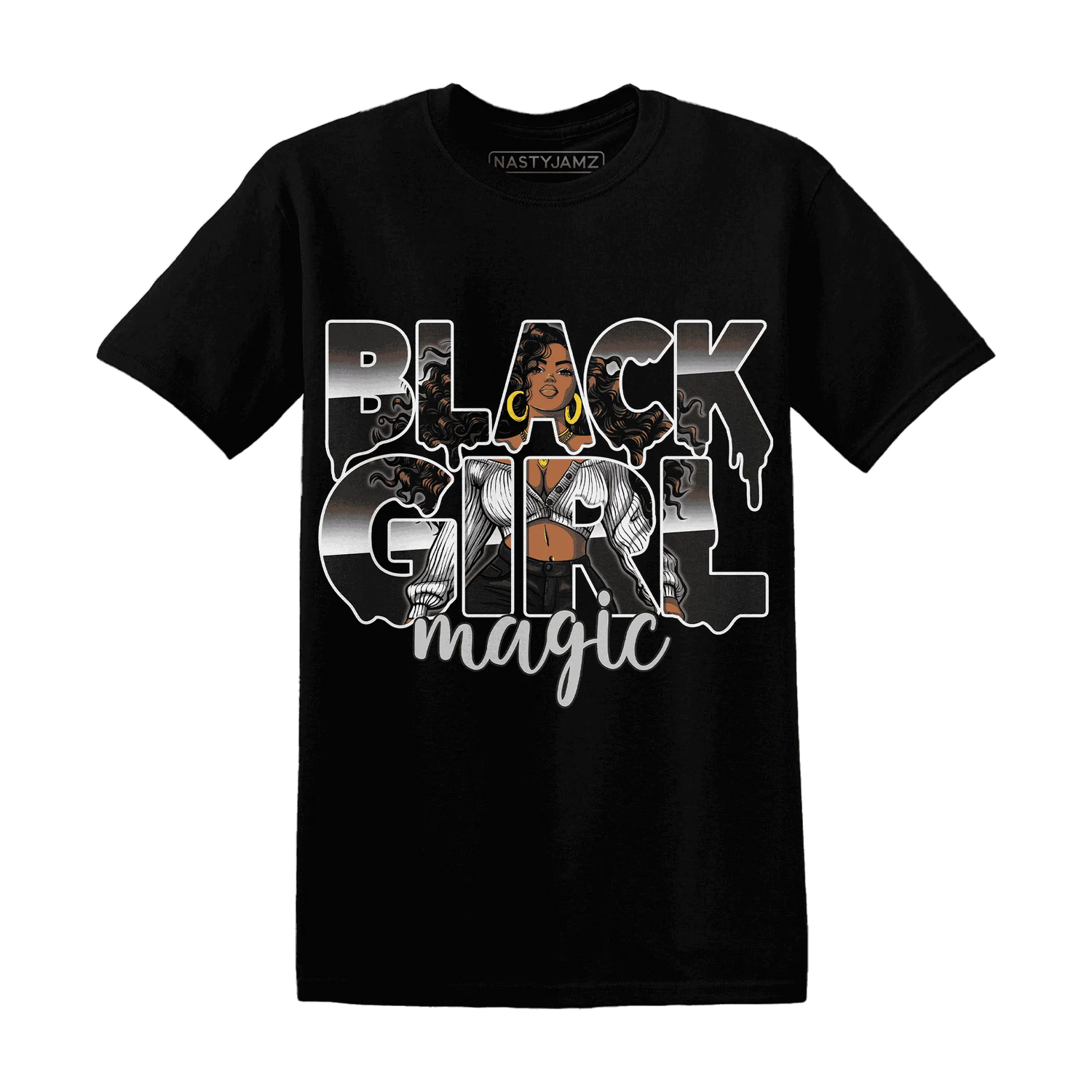 White-Thunder-4s-T-Shirt-Match-Black-Girl-Magic