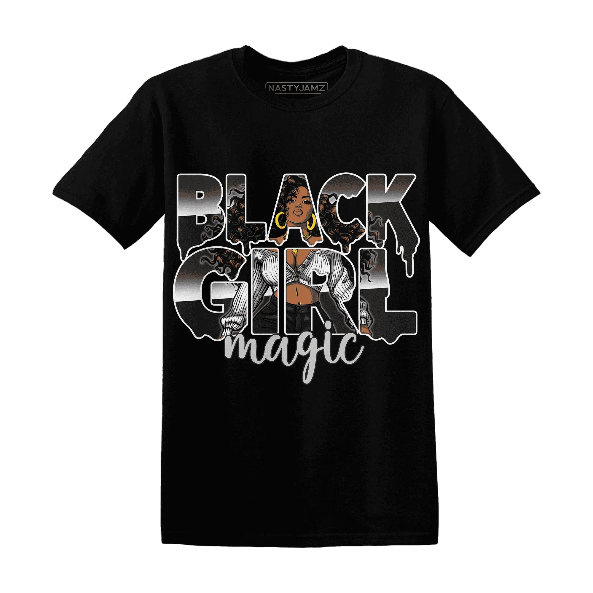 White-Thunder-4s-T-Shirt-Match-Black-Girl-Magic