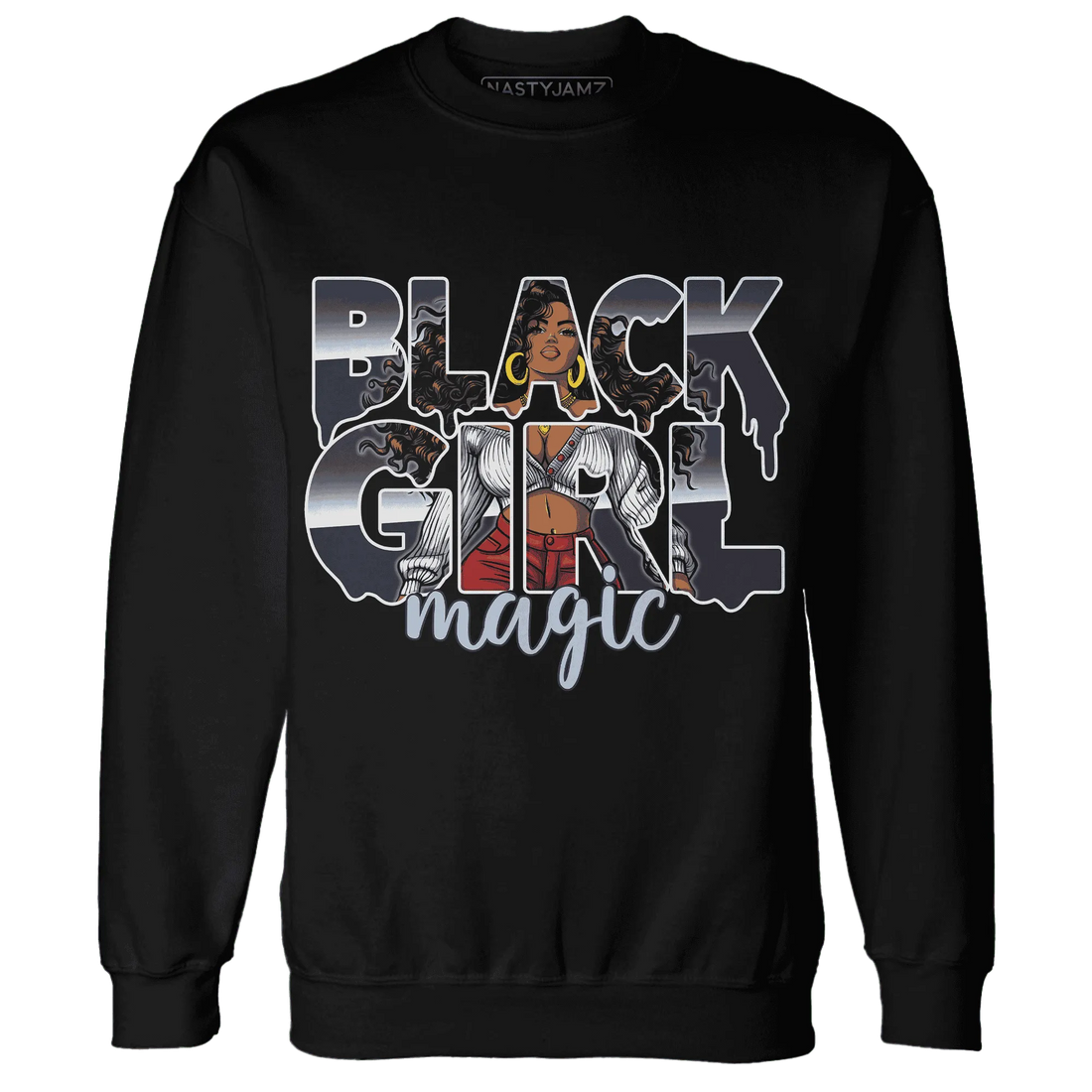 White-Navy-6s-Sweatshirt-Match-Black-Girl-Magic