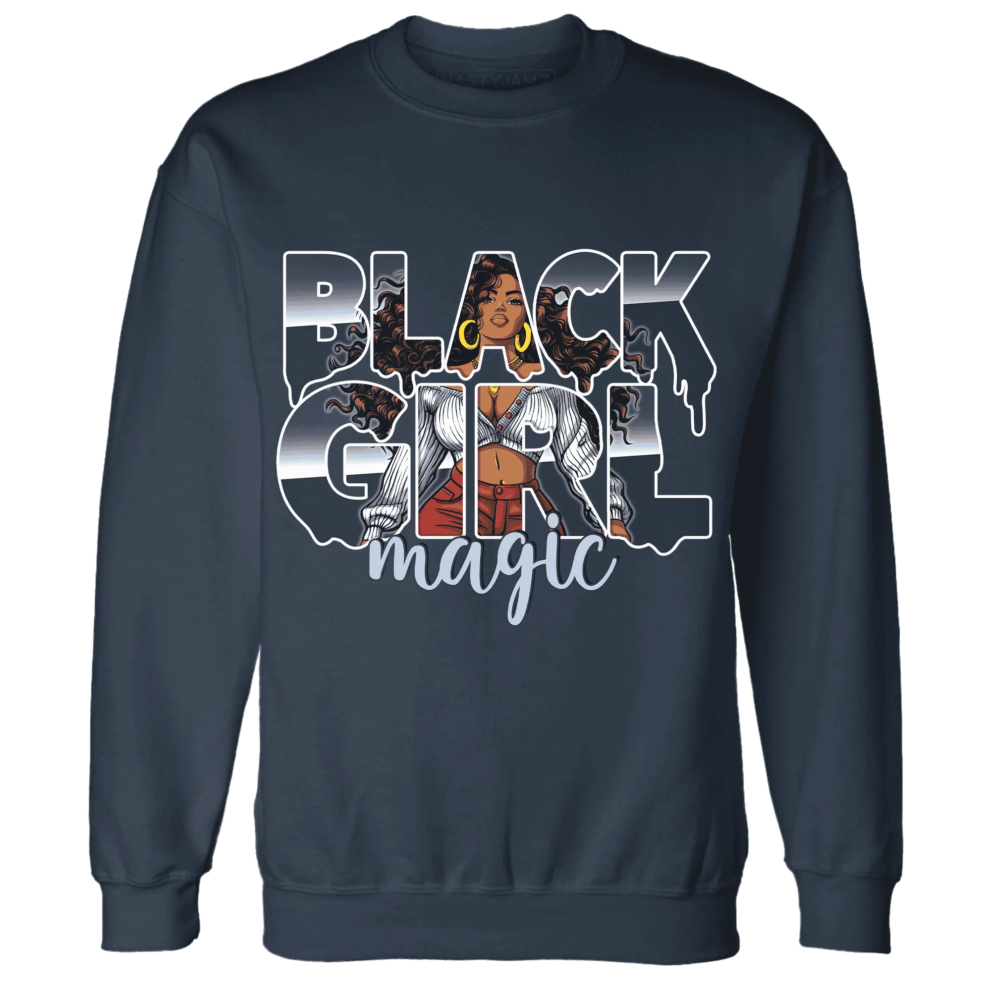 White-Navy-6s-Sweatshirt-Match-Black-Girl-Magic