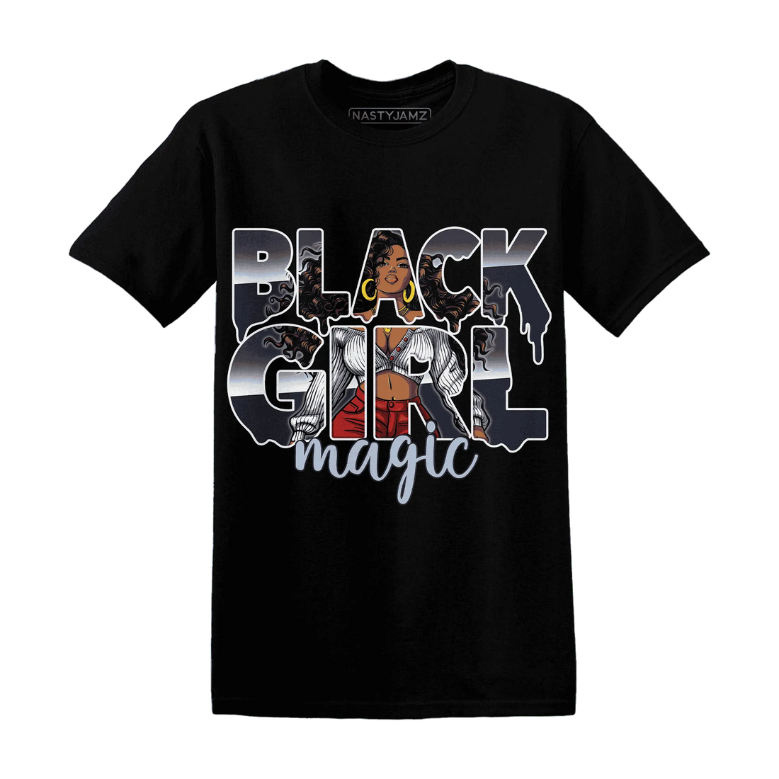 White-Navy-6s-T-Shirt-Match-Black-Girl-Magic