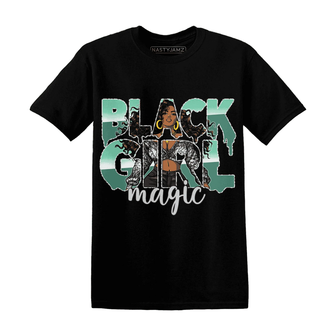 Green-Glow-3s-T-Shirt-Match-Black-Girl-Magic