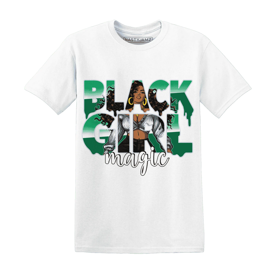 Lucky-Green-5s-T-Shirt-Match-Black-Girl-Magic