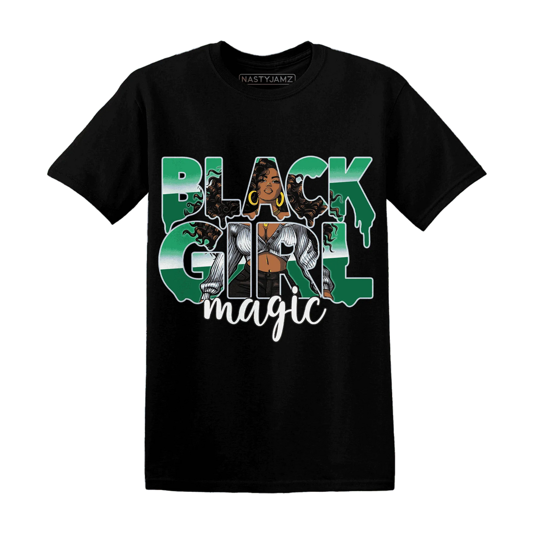 Lucky-Green-5s-T-Shirt-Match-Black-Girl-Magic