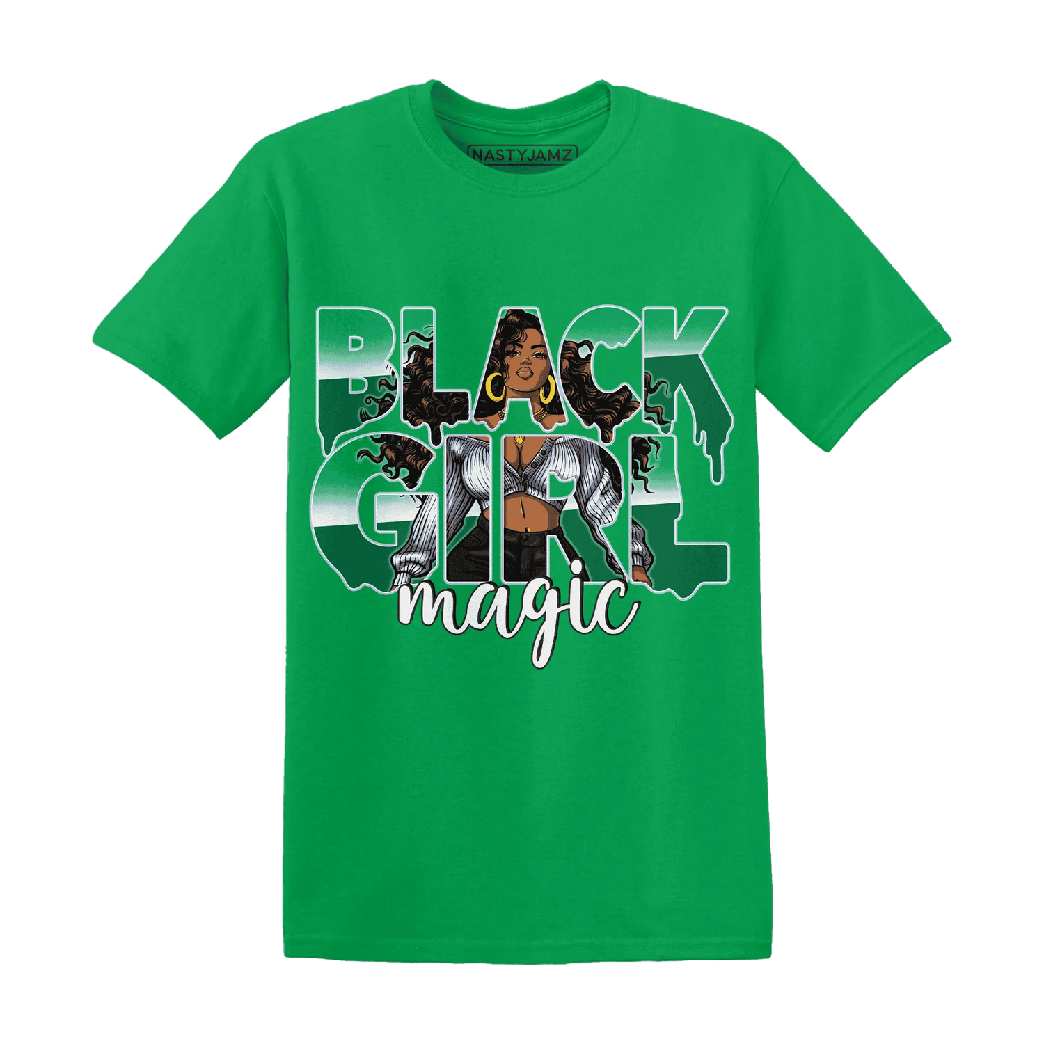 Lucky-Green-5s-T-Shirt-Match-Black-Girl-Magic