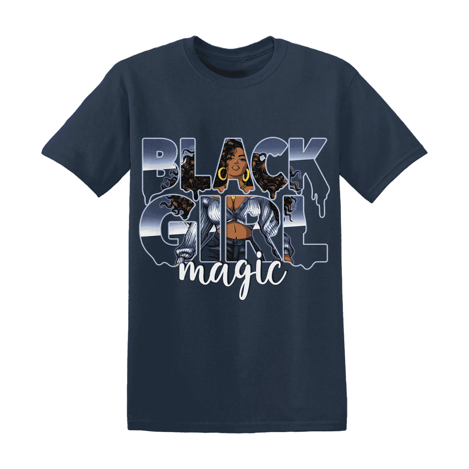 Midnight-Navy-5s-T-Shirt-Match-Black-Girl-Magic