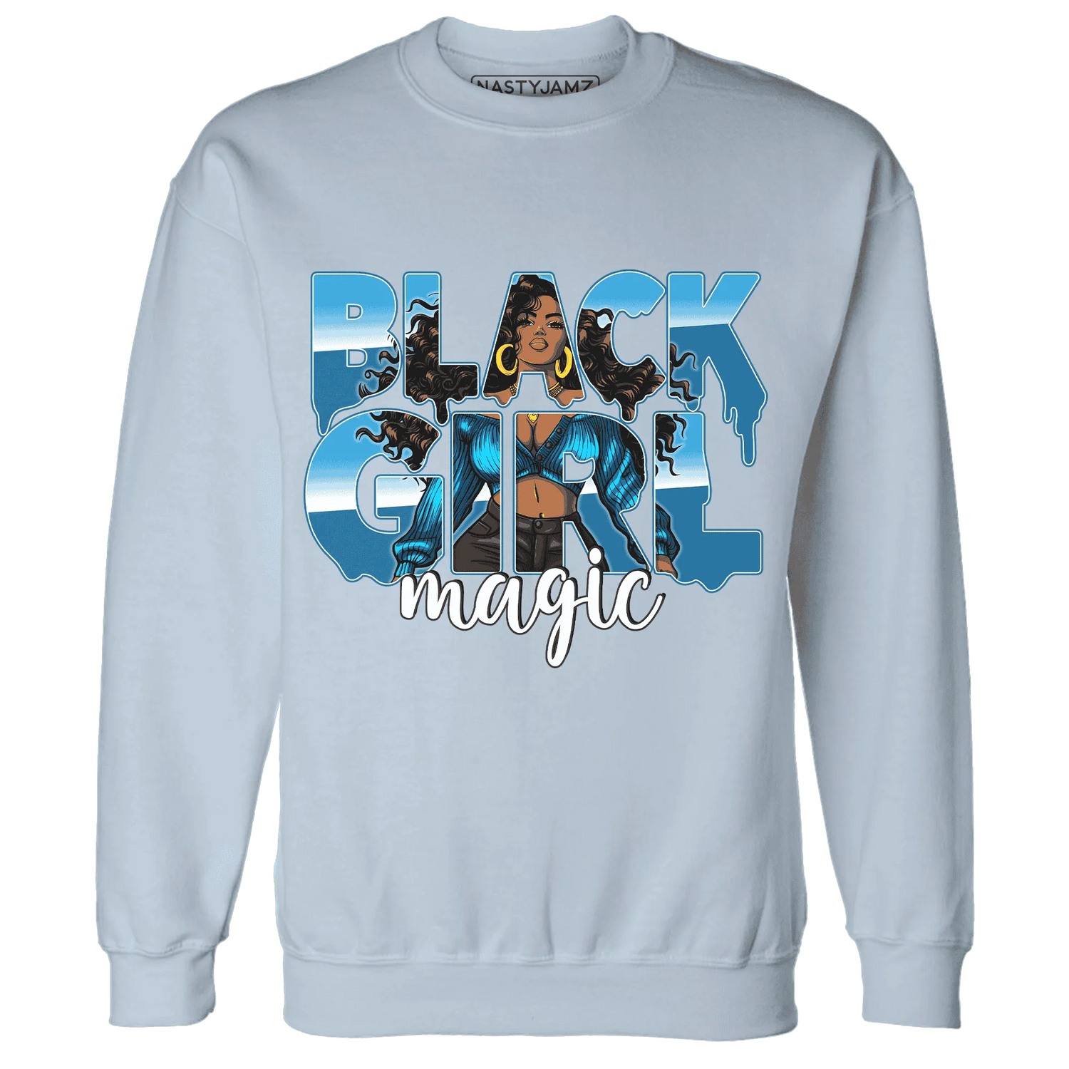 Powder-Blue-9s-Sweatshirt-Match-Black-Girl-Magic