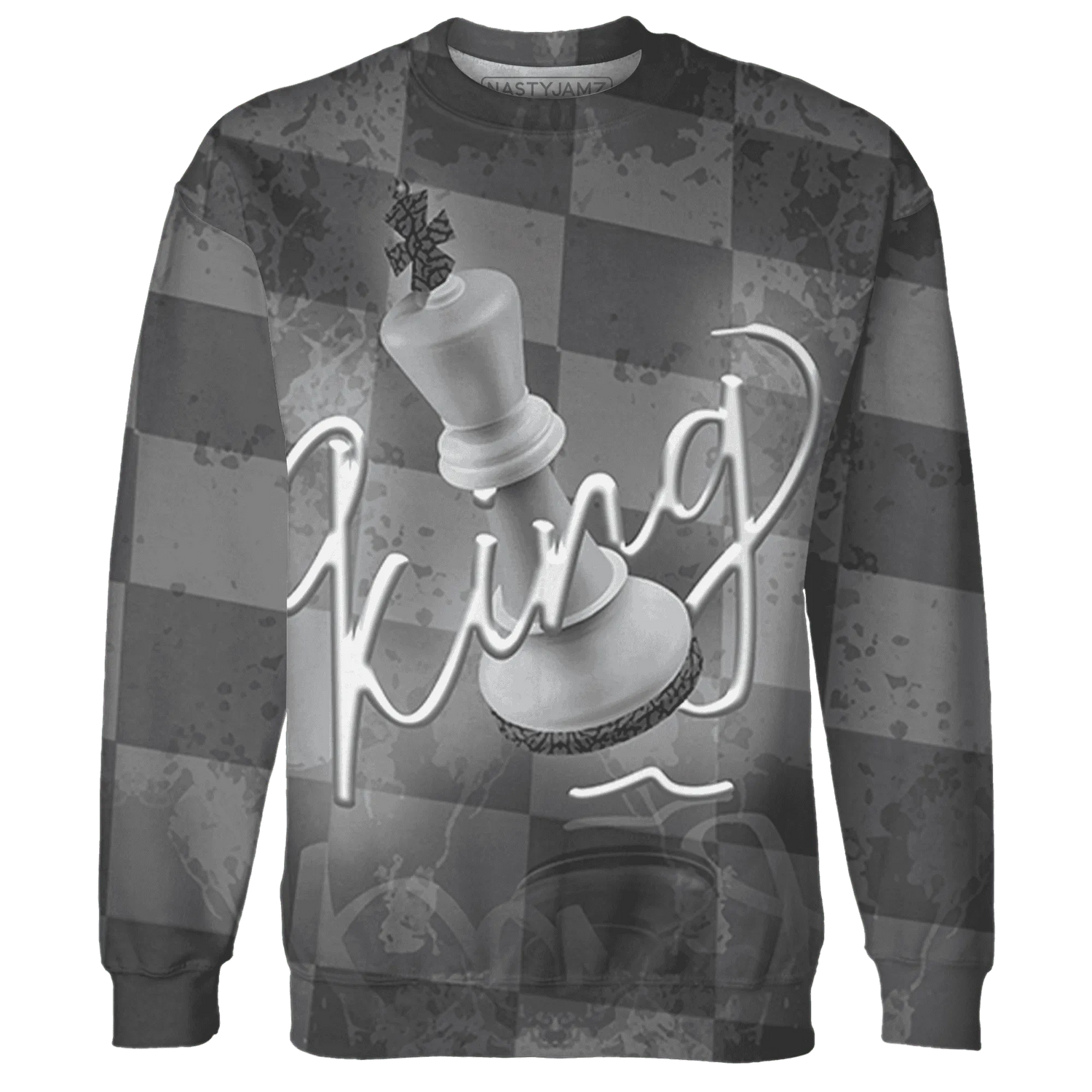 Cement-Grey-3s-Sweatshirt-Match-Black-King-3D