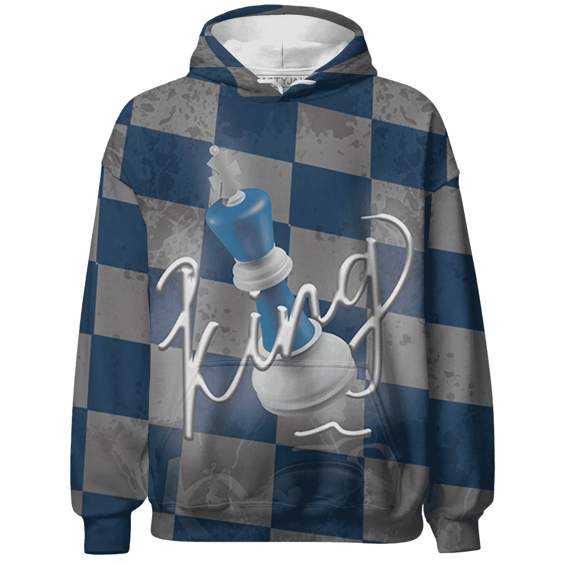 Industrial-Blue-4s-Hoodie-Match-Black-King-3D