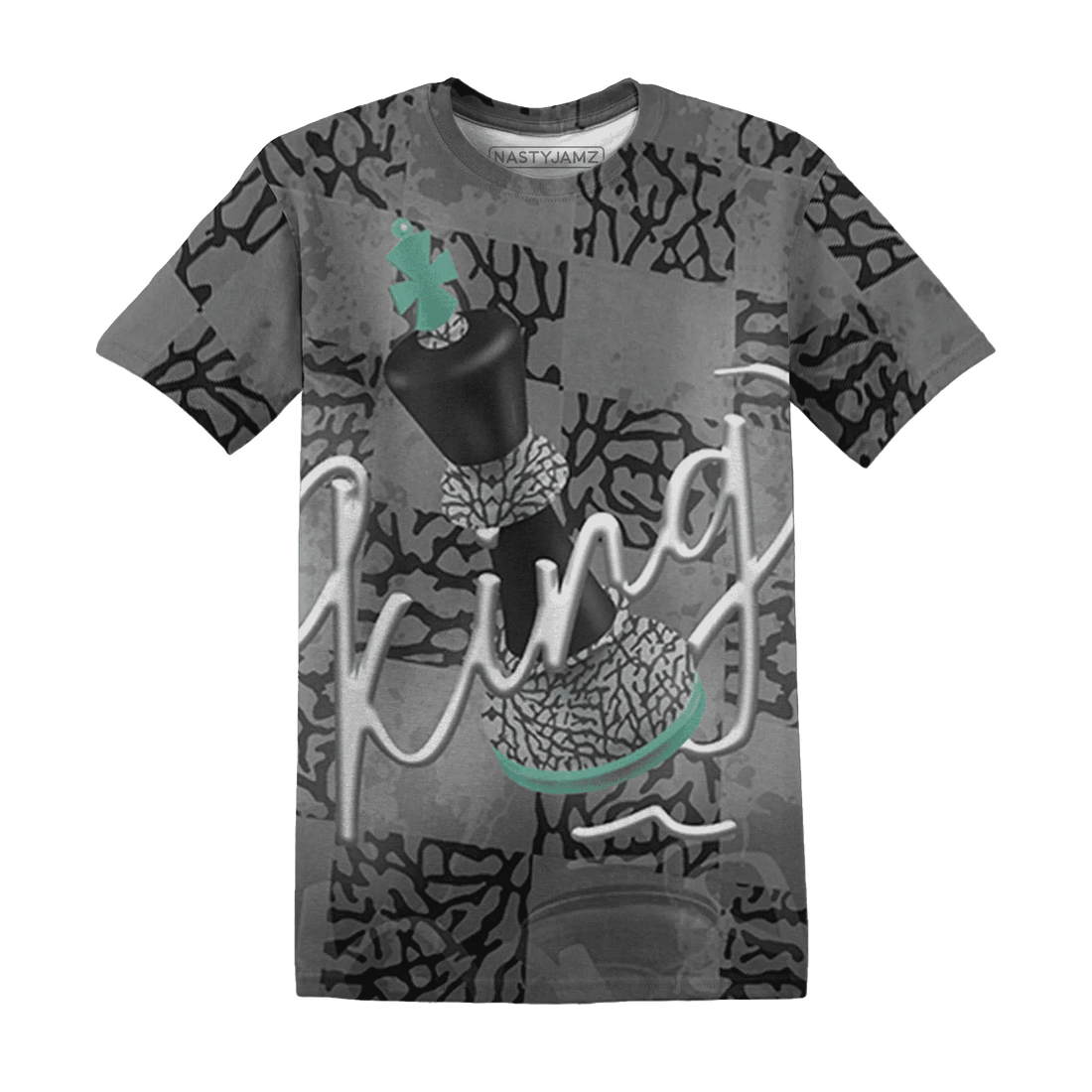 Green-Glow-3s-T-Shirt-Match-Black-King-3D