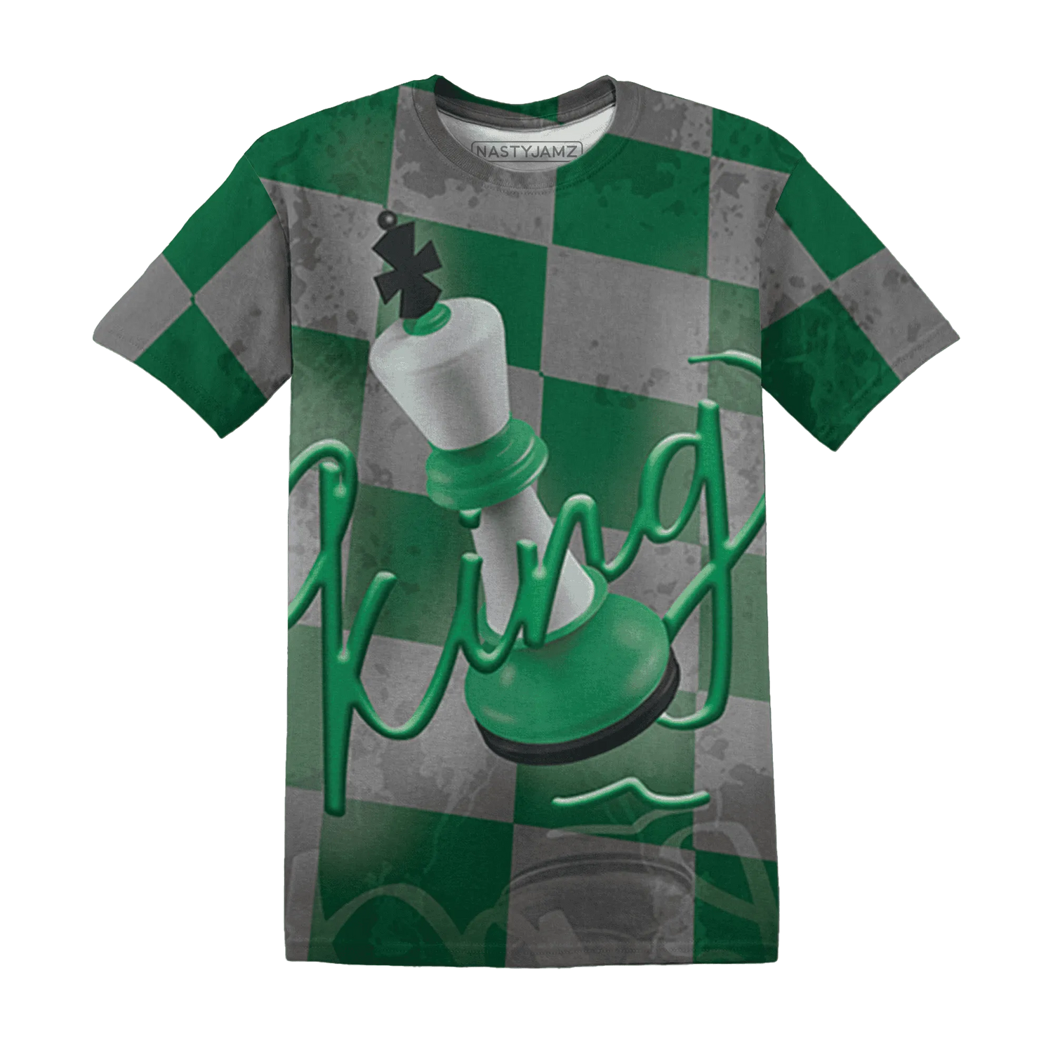 Lucky-Green-5s-T-Shirt-Match-Black-King-3D