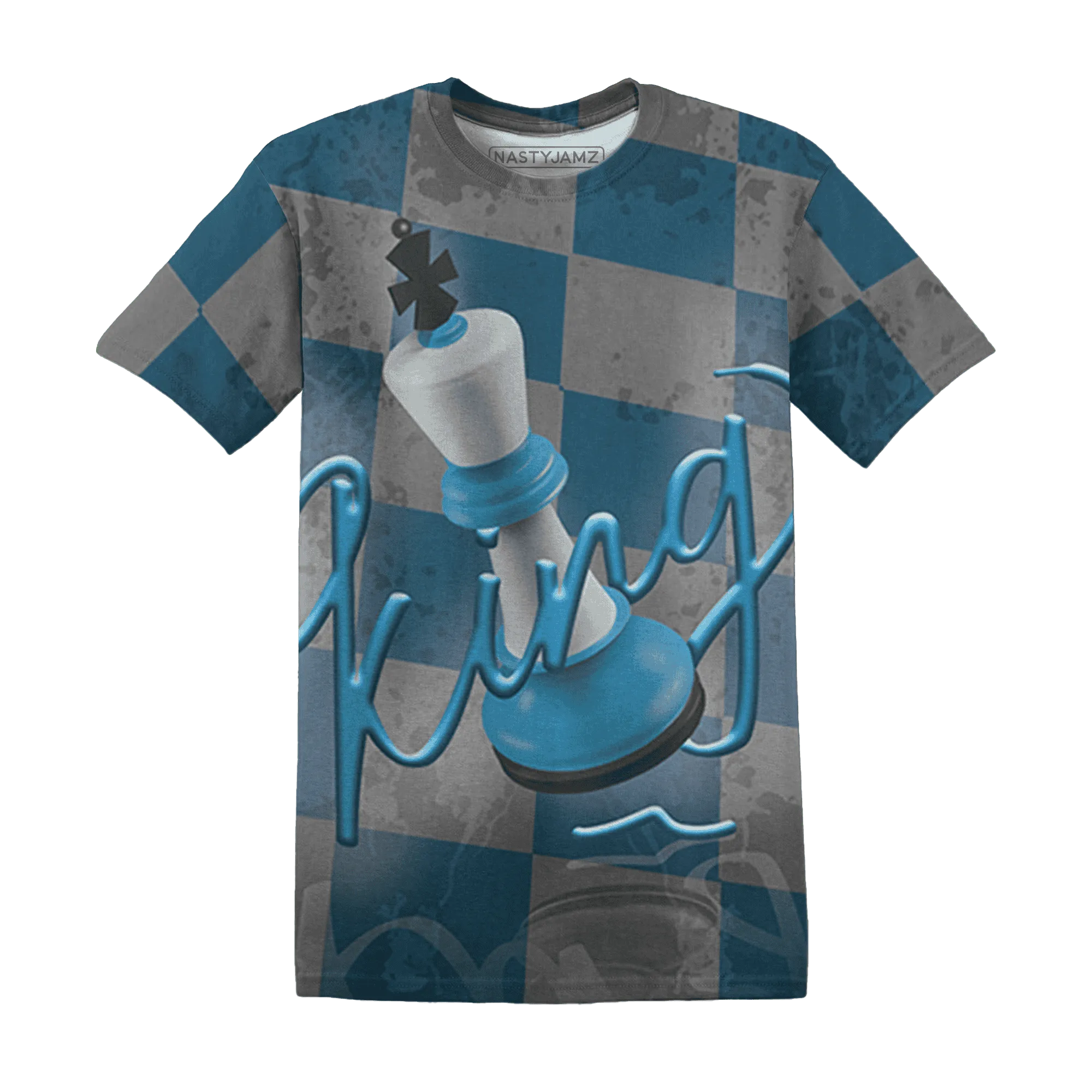 Powder-Blue-9s-T-Shirt-Match-Black-King-3D