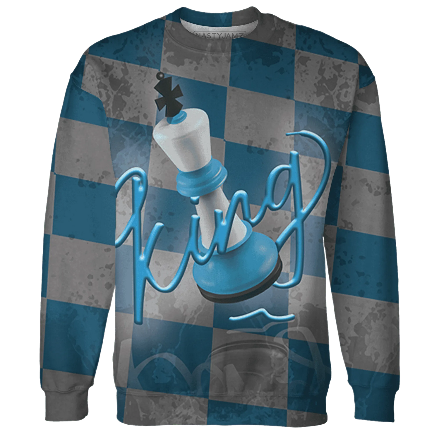 Powder-Blue-9s-Sweatshirt-Match-Black-King-3D