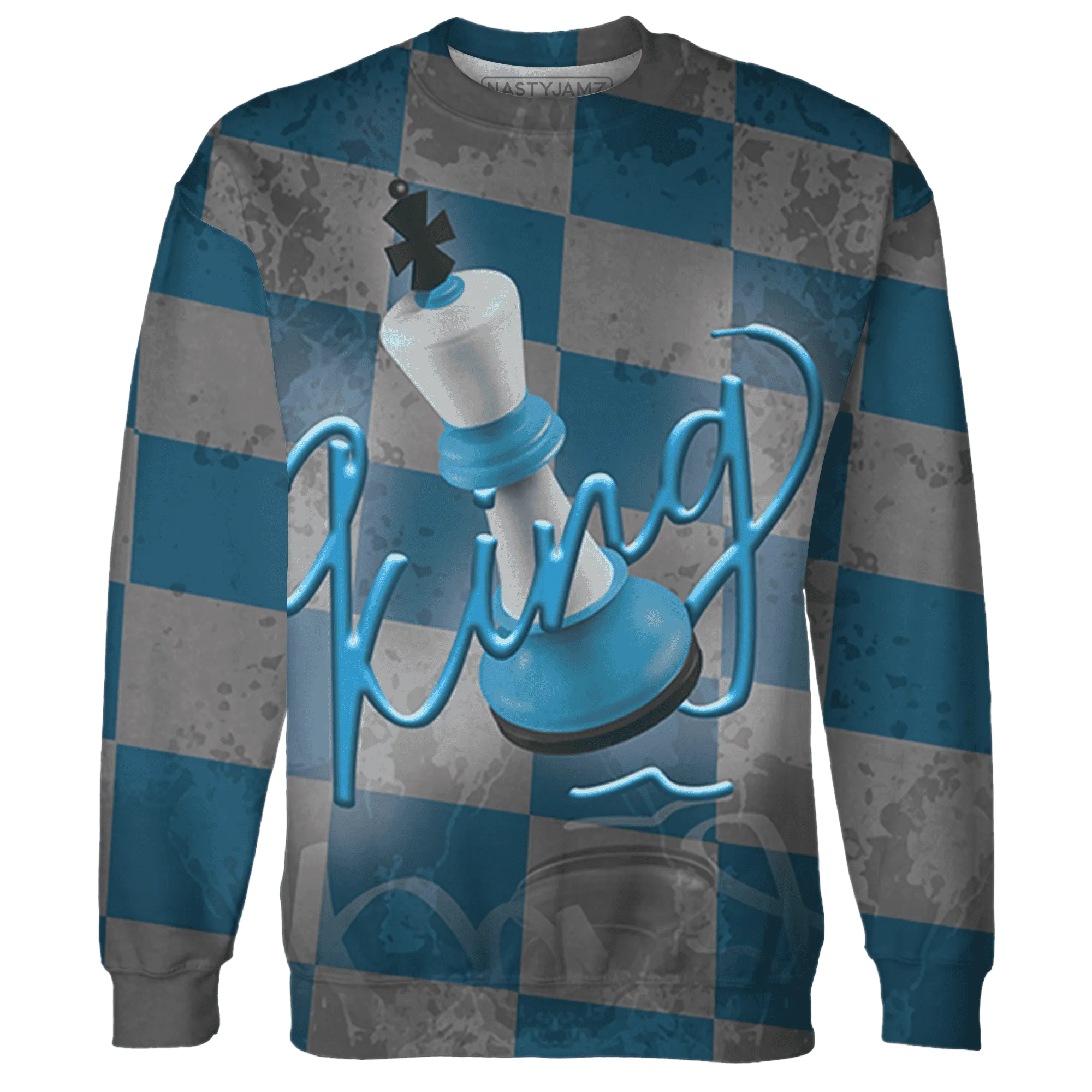 Powder-Blue-9s-Sweatshirt-Match-Black-King-3D