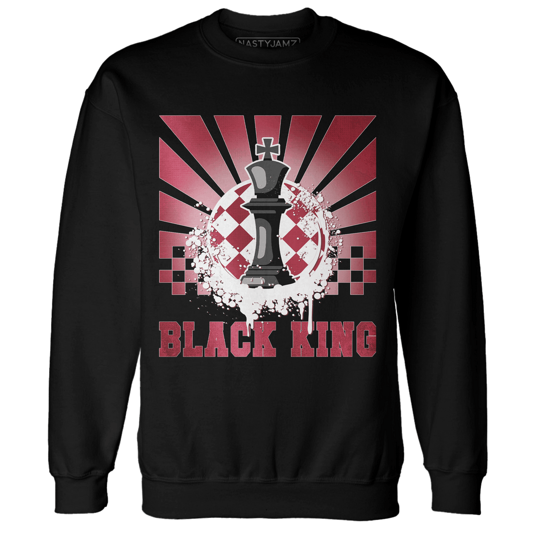 High 85 Metallic Burgundy 1s Sweatshirt Match Black King Collection - NastyJamz