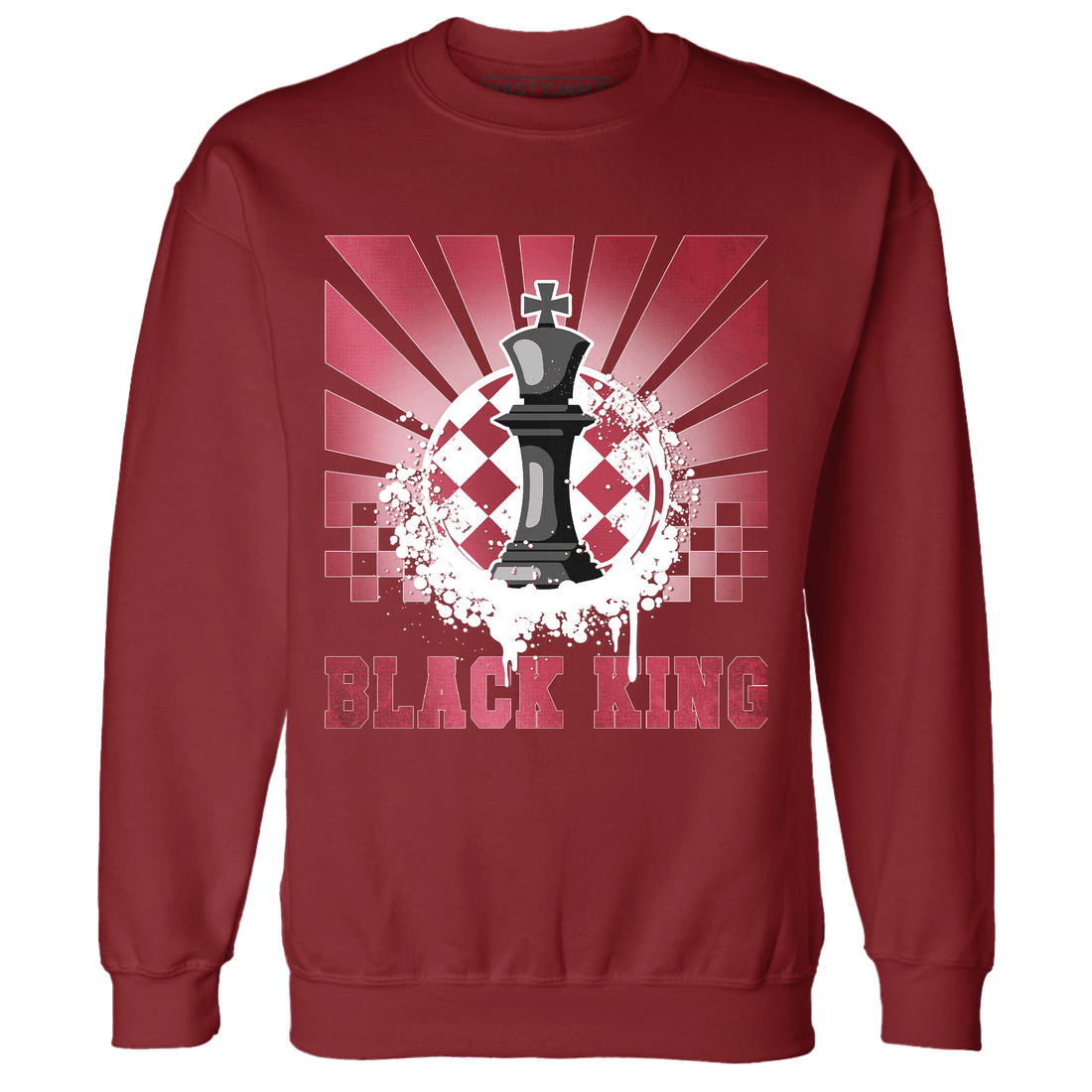 High 85 Metallic Burgundy 1s Sweatshirt Match Black King Collection - NastyJamz