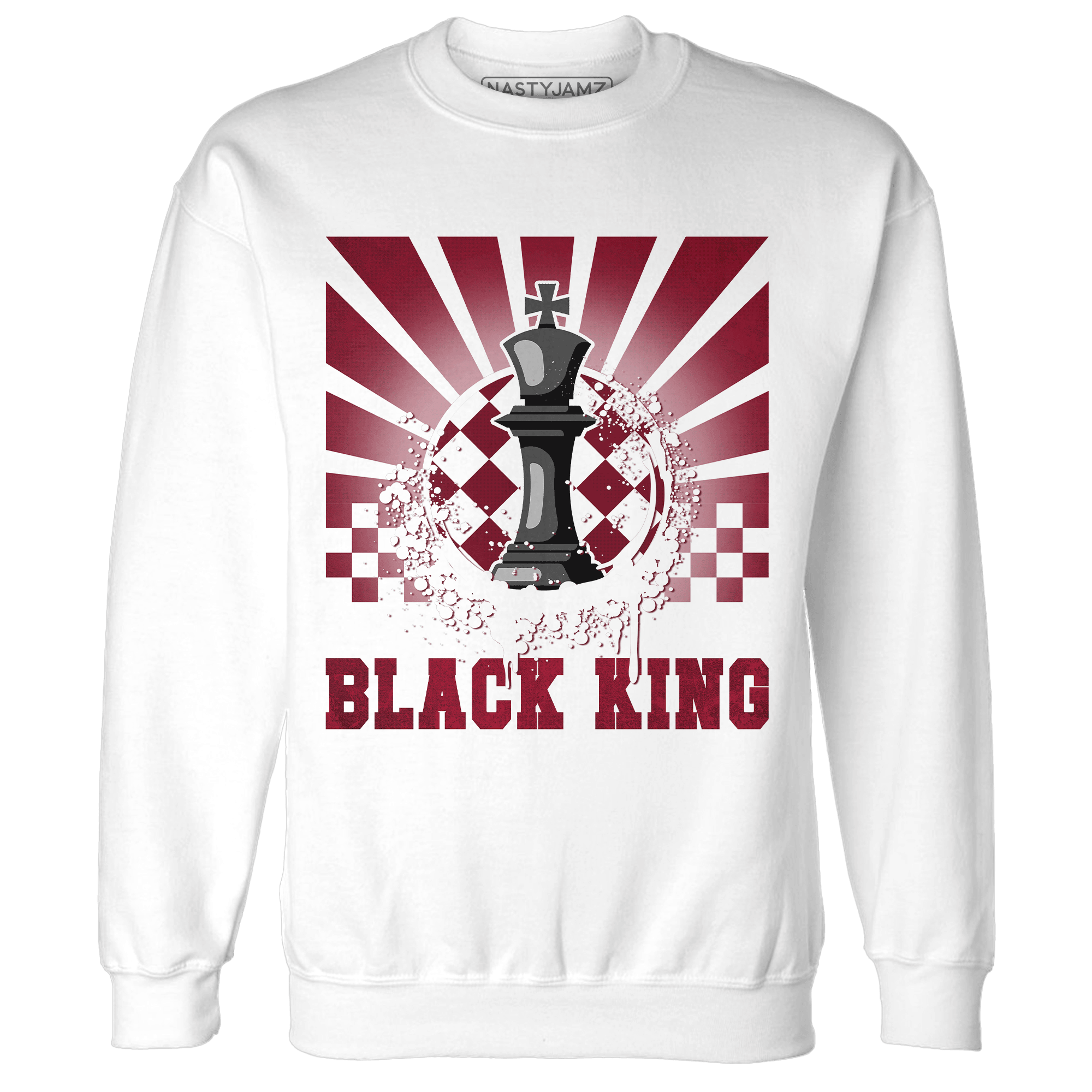 High White Team Red 1s Sweatshirt Match Black King Collection - NastyJamz