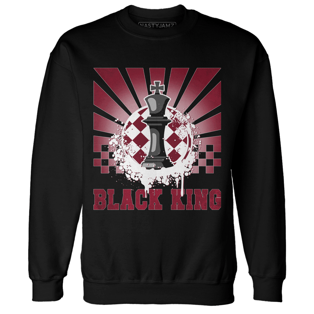 High White Team Red 1s Sweatshirt Match Black King Collection - NastyJamz