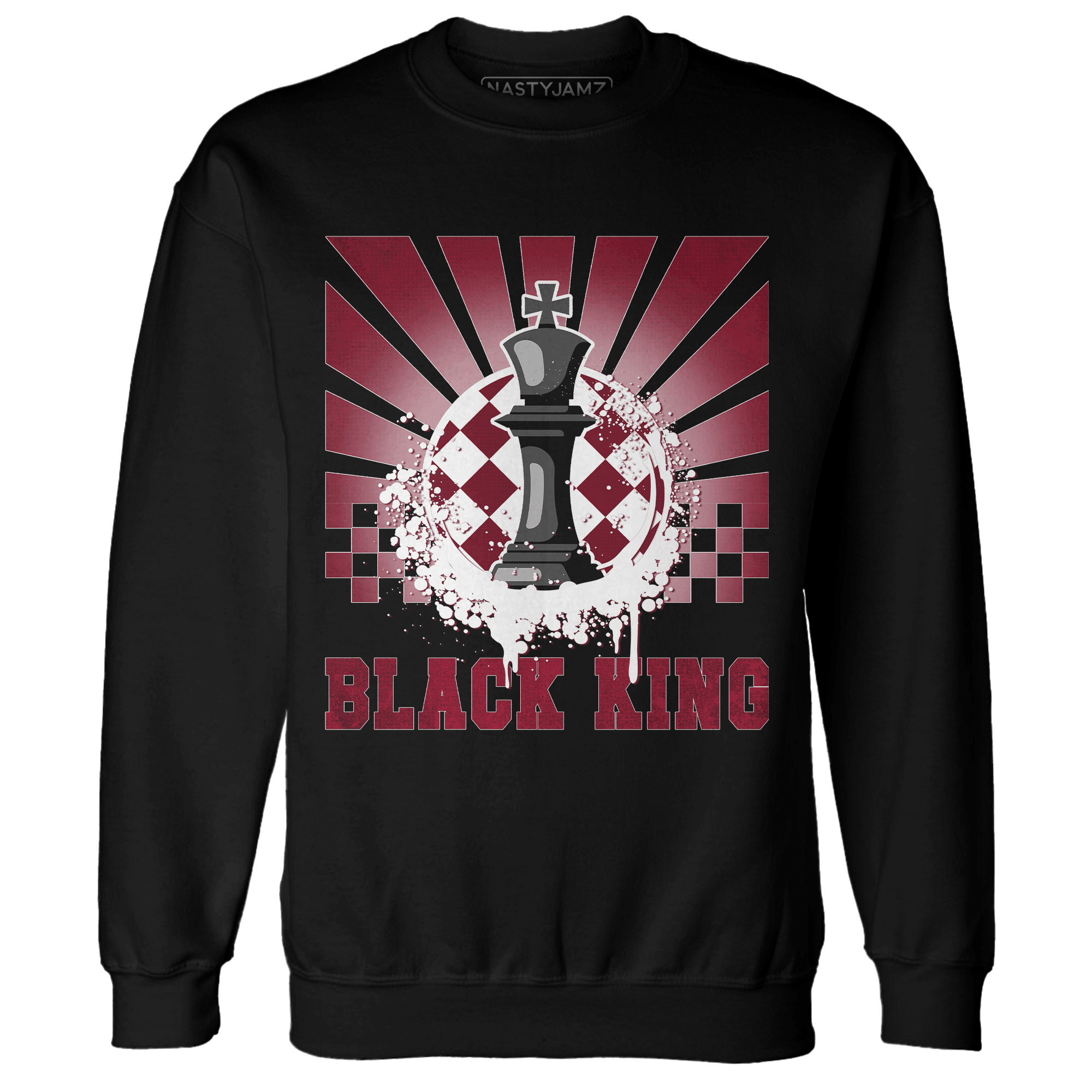 High White Team Red 1s Sweatshirt Match Black King Collection - NastyJamz
