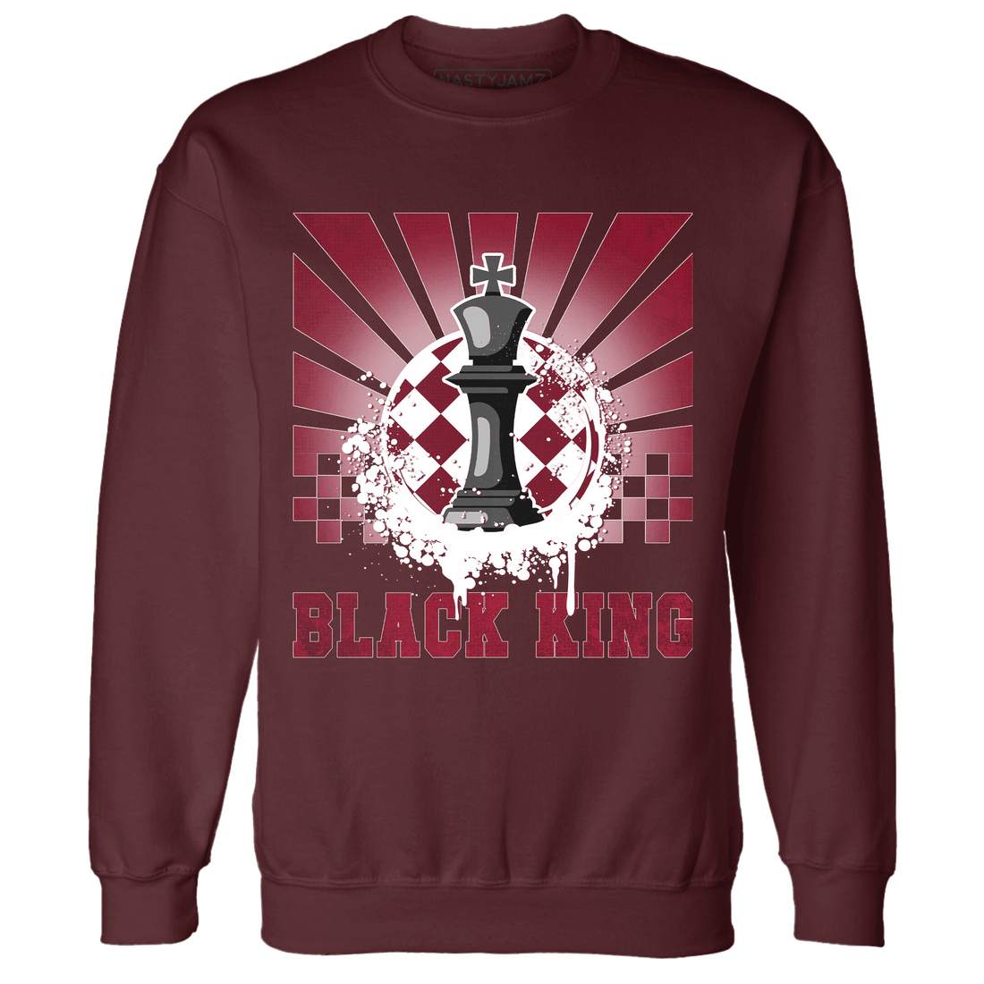 High White Team Red 1s Sweatshirt Match Black King Collection - NastyJamz