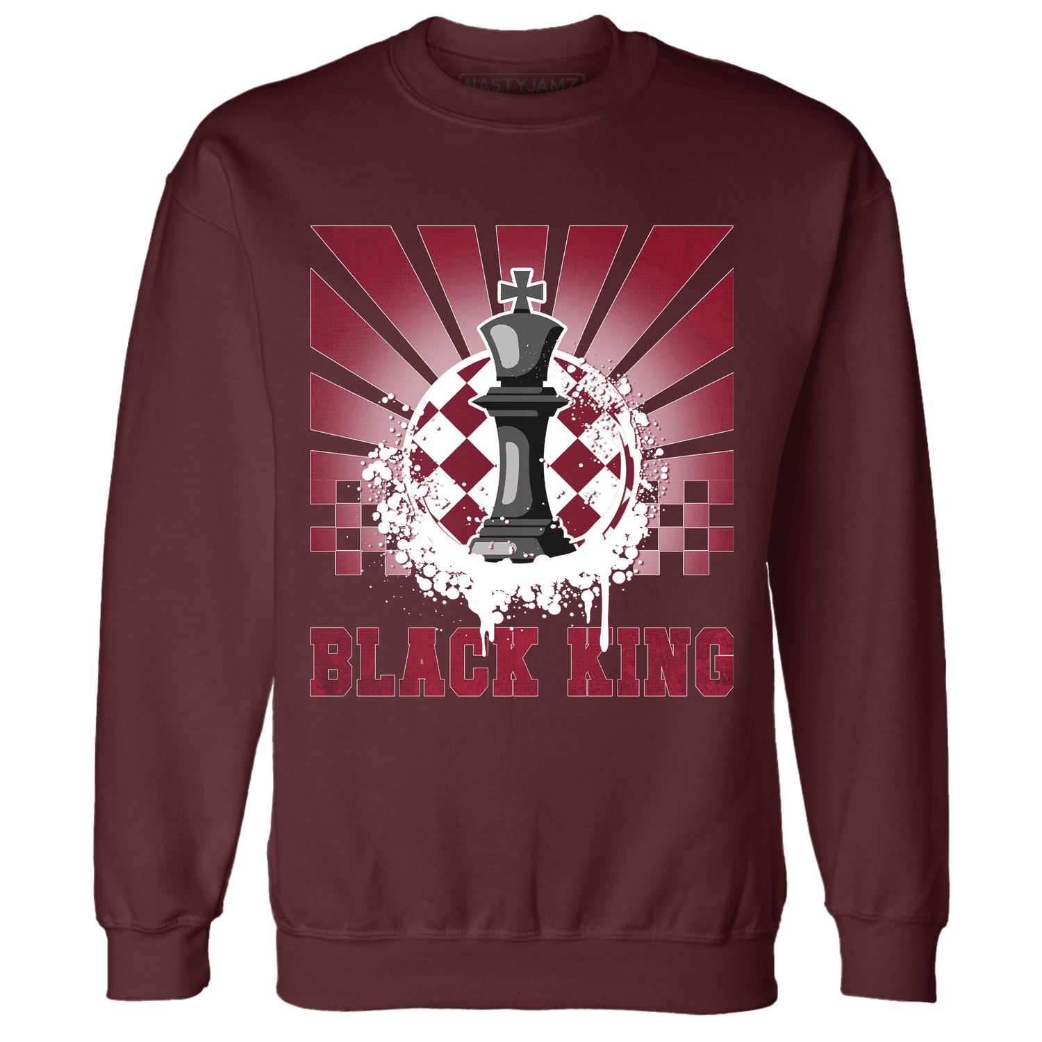 High White Team Red 1s Sweatshirt Match Black King Collection - NastyJamz