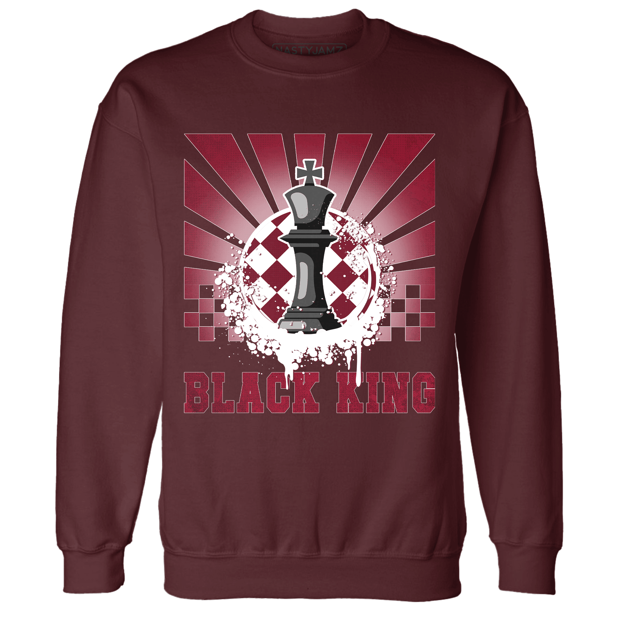 High White Team Red 1s Sweatshirt Match Black King Collection - NastyJamz