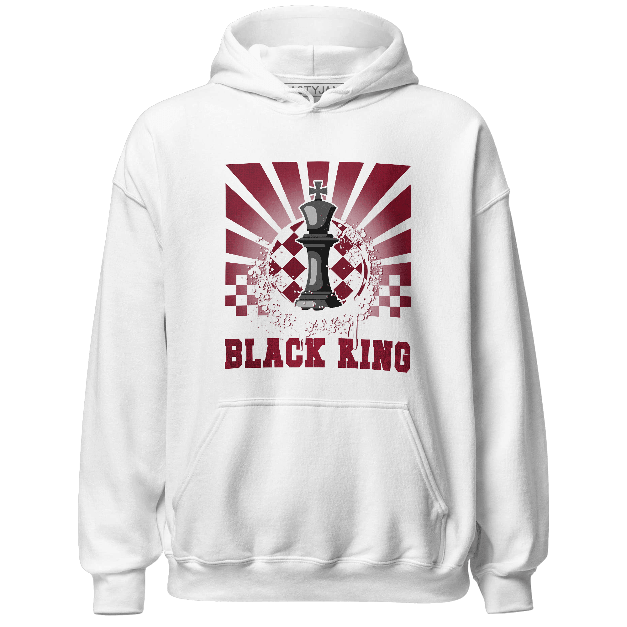 High White Team Red 1s Hoodie Match Black King Collection - NastyJamz