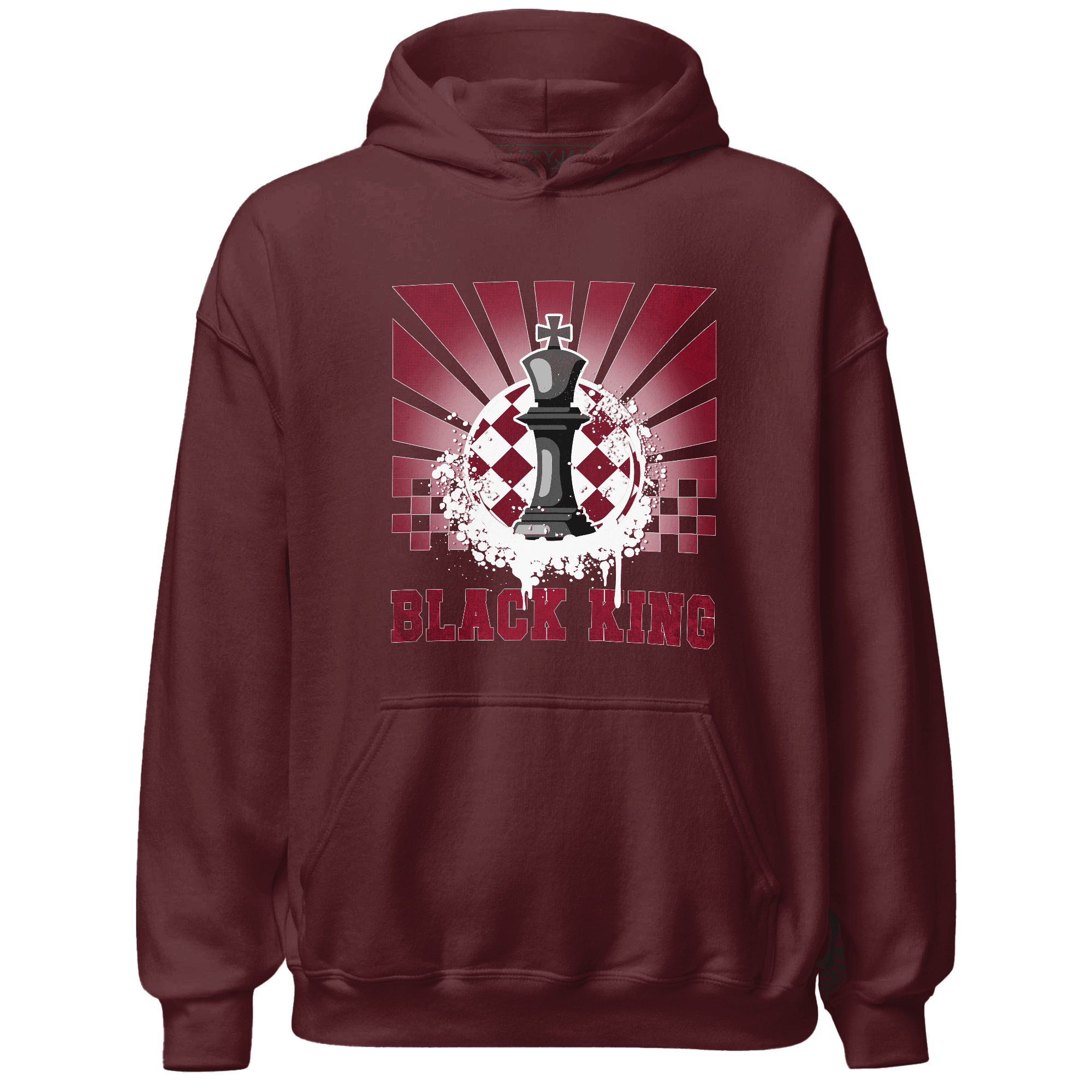 High White Team Red 1s Hoodie Match Black King Collection - NastyJamz