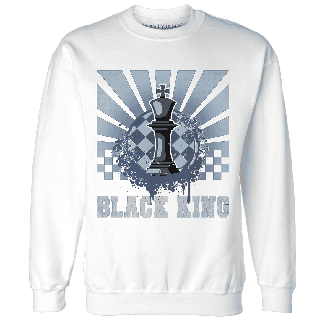 Mid Diffused Blue Grey 1s Sweatshirt Match Black King Collection - NastyJamz