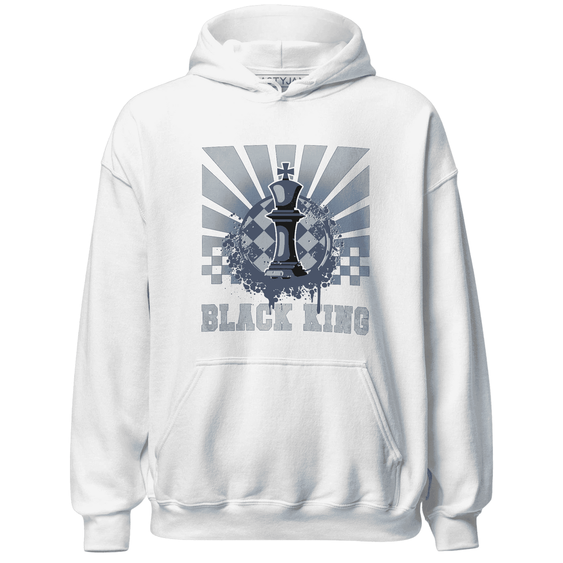 Mid Diffused Blue Grey 1s Hoodie Match Black King Collection - NastyJamz