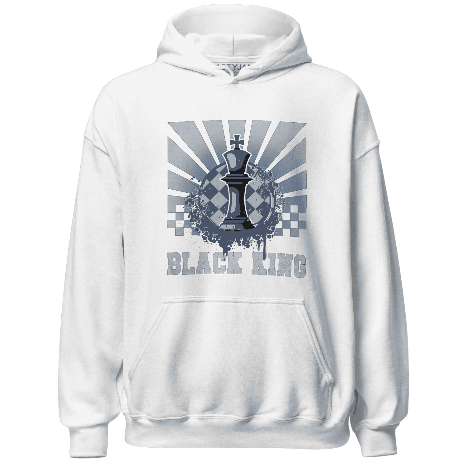 Mid Diffused Blue Grey 1s Hoodie Match Black King Collection - NastyJamz