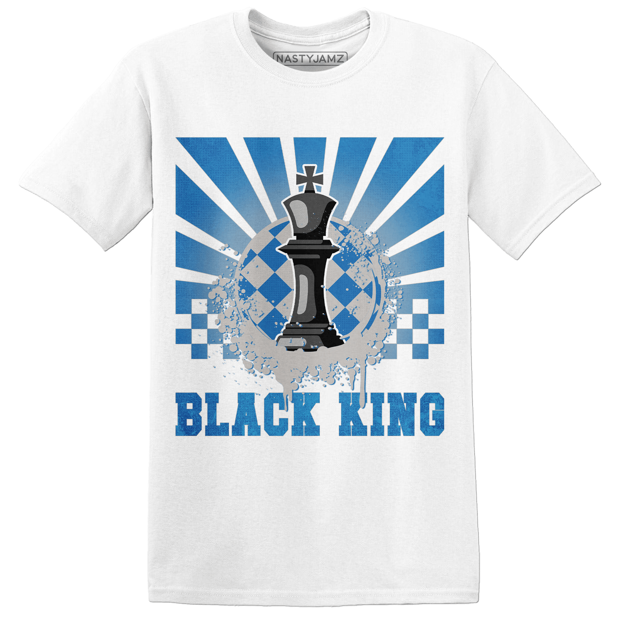 Industrial Blue 4s T Shirt Match Black King Collection - NastyJamz