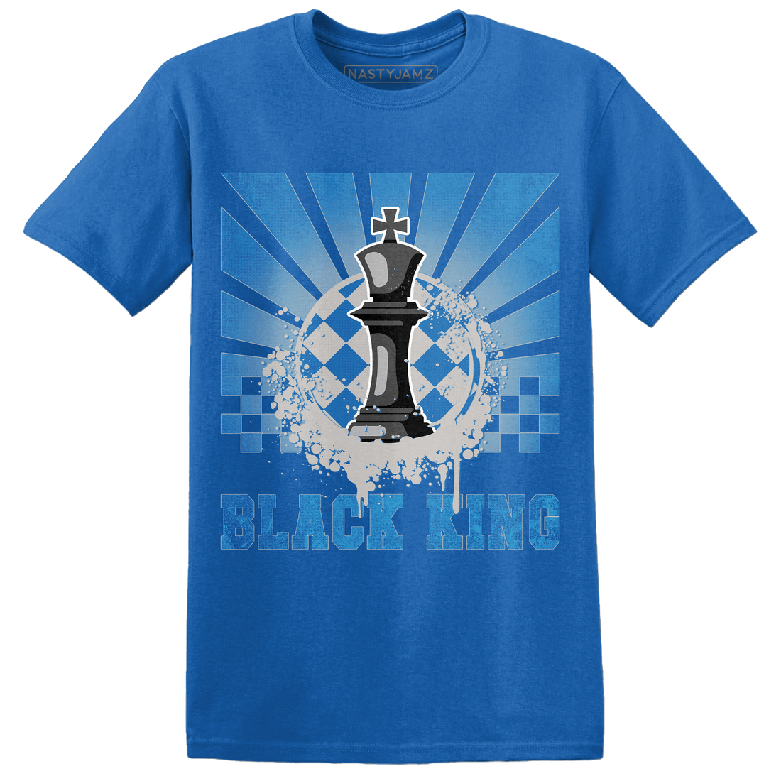 Industrial Blue 4s T Shirt Match Black King Collection - NastyJamz