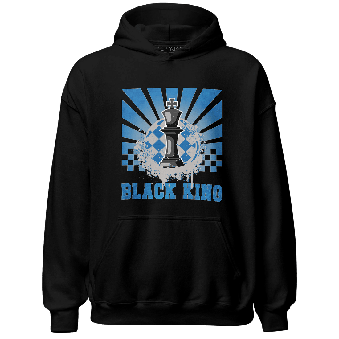 Industrial Blue 4s Hoodie Match Black King Collection - NastyJamz