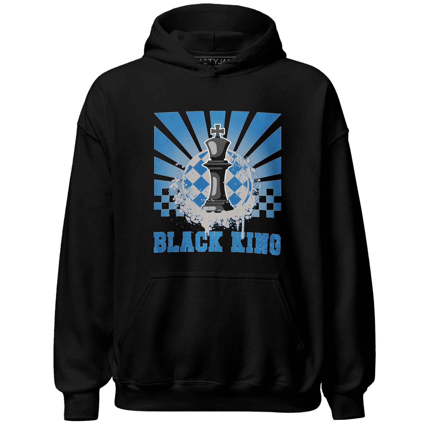 Industrial Blue 4s Hoodie Match Black King Collection - NastyJamz